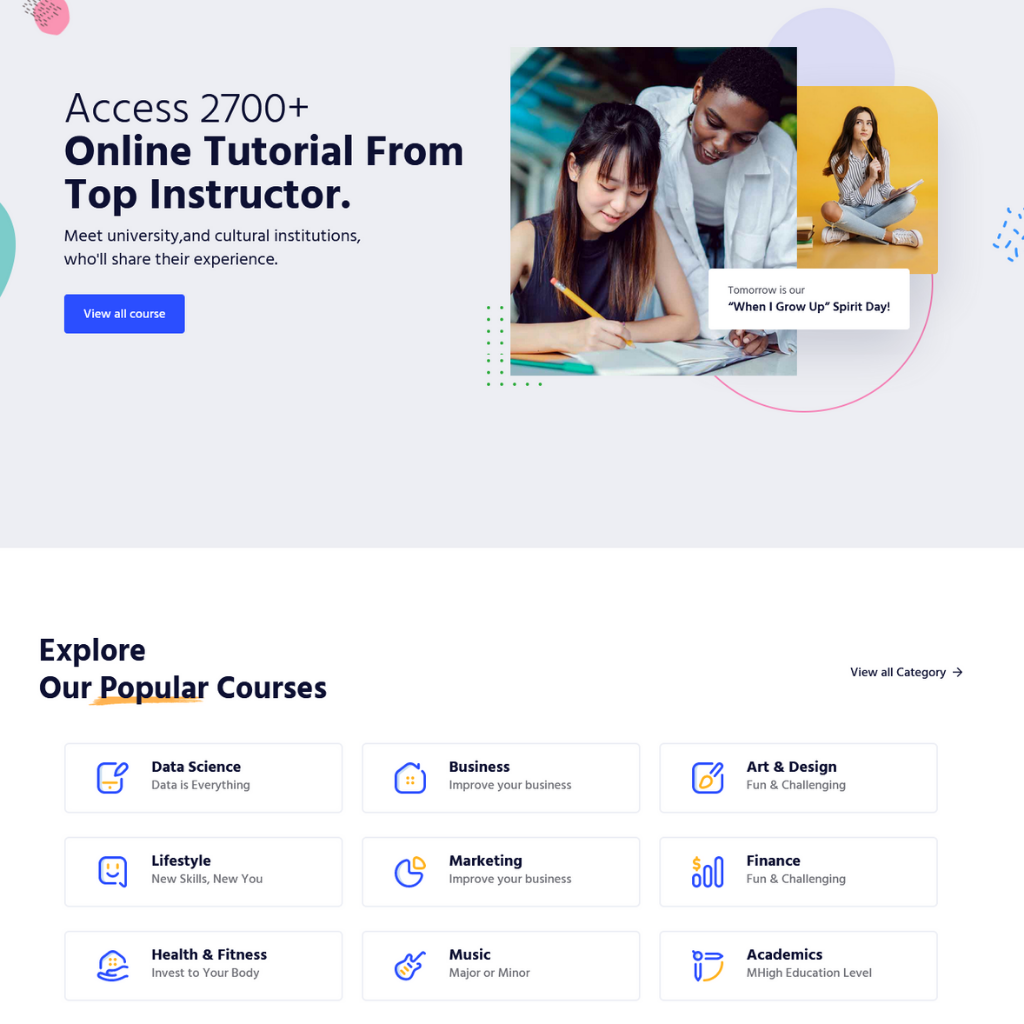 Learning Platform WordPress Responsive Website