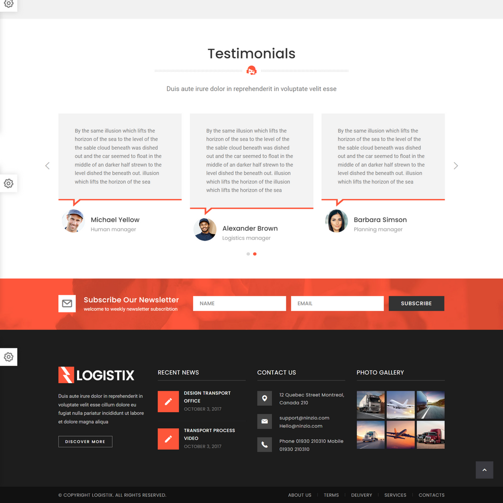 Clean and Flexible Transportation WordPress Responsive Website