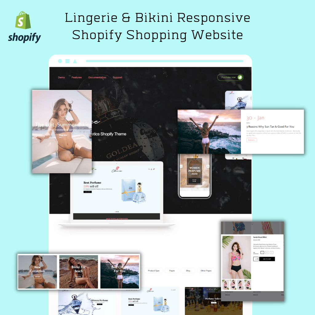 Lingerie & Bikini Responsive Shopify Shopping Website