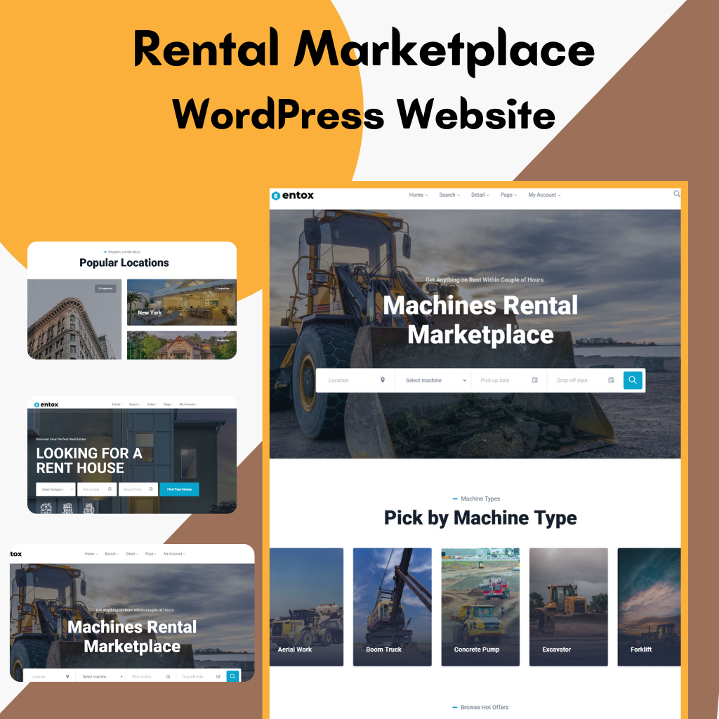 Rental Marketplace WordPress Responsive Website