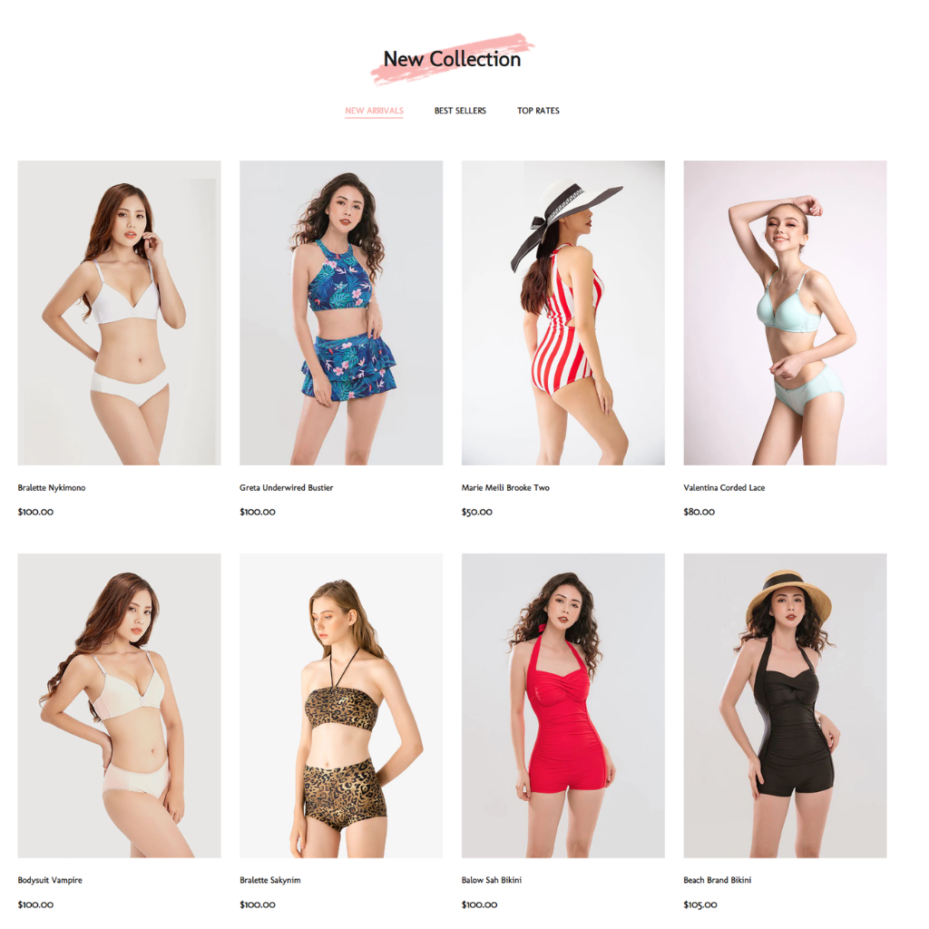 Lingerie & Bikini Responsive Shopify Shopping Website