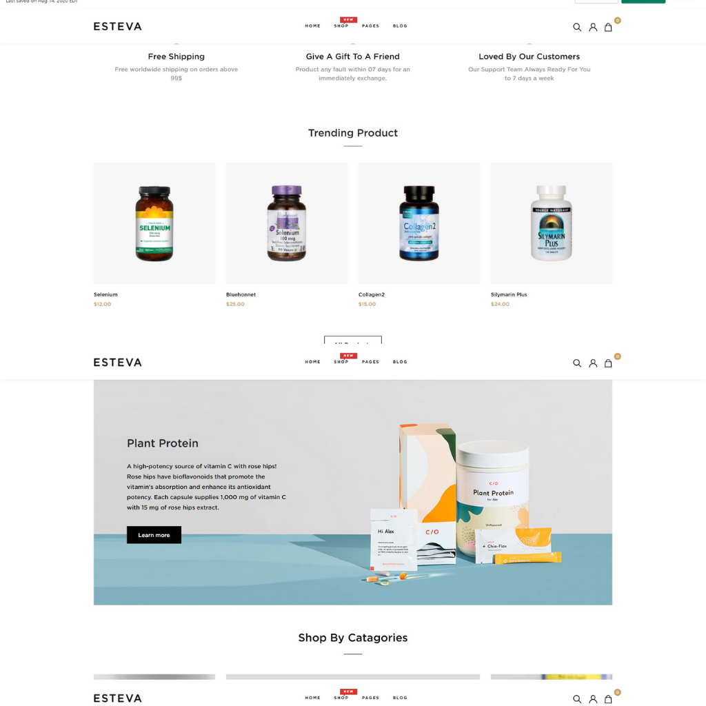 Protein and Nutrition Product Shopify Website