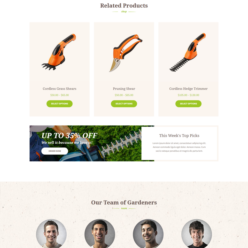Gardener Services WordPress Responsive Website