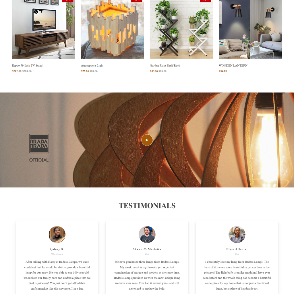 Elegant furniture shop for Shopify Website