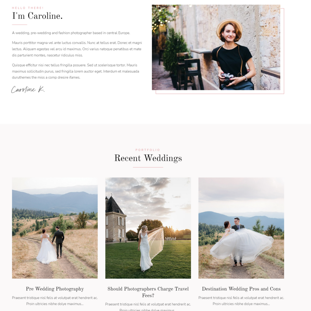 Wedding Photography WordPress Responsive Website