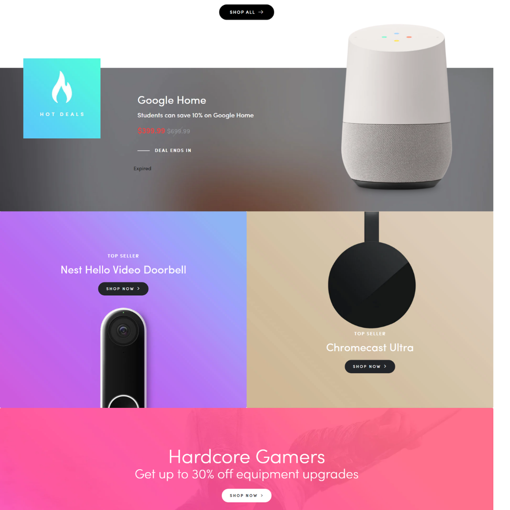 Electronics Store Shopify Shopping Website