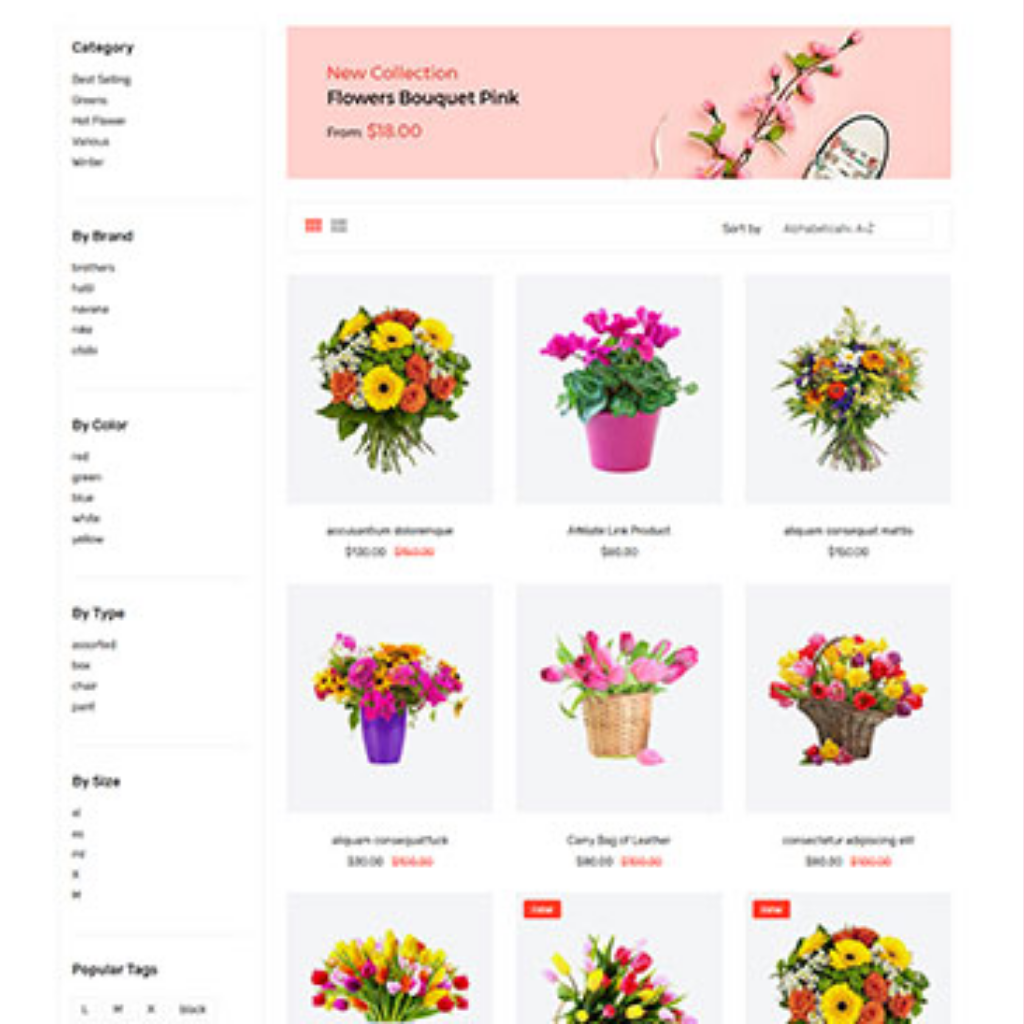 Flower and Bakery store shopify website