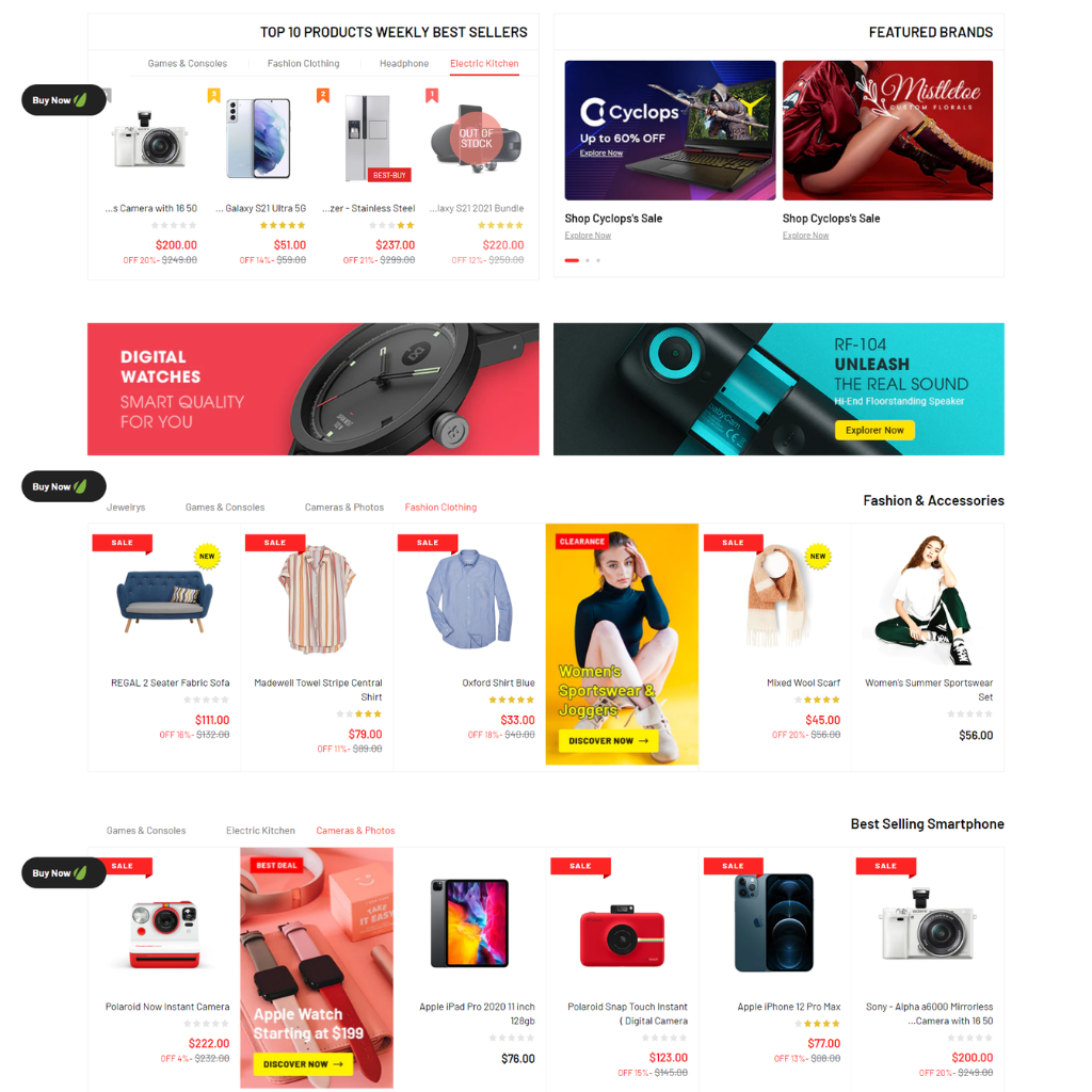 Multipurpose Sections Shopify Shopping Website