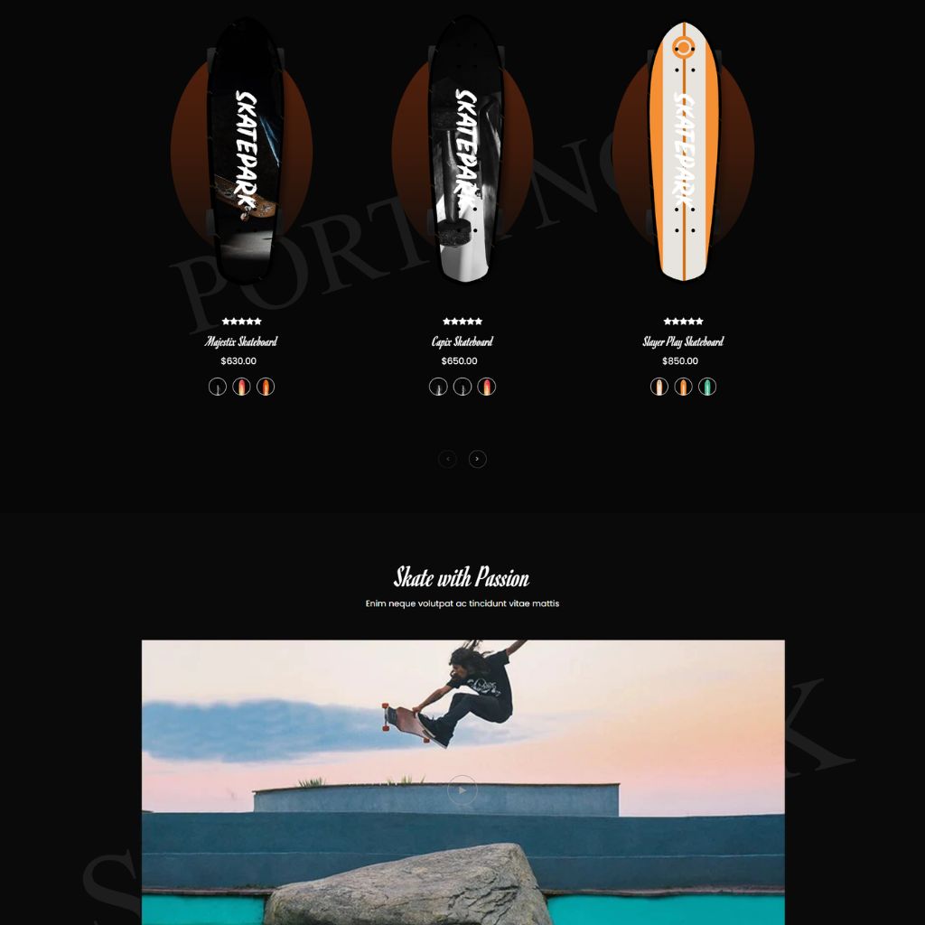 Skateboard Store Company Shopify Shopping Website