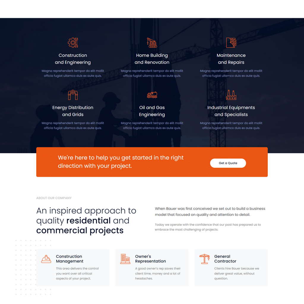 Construction & Industrial WordPress Responsive Website