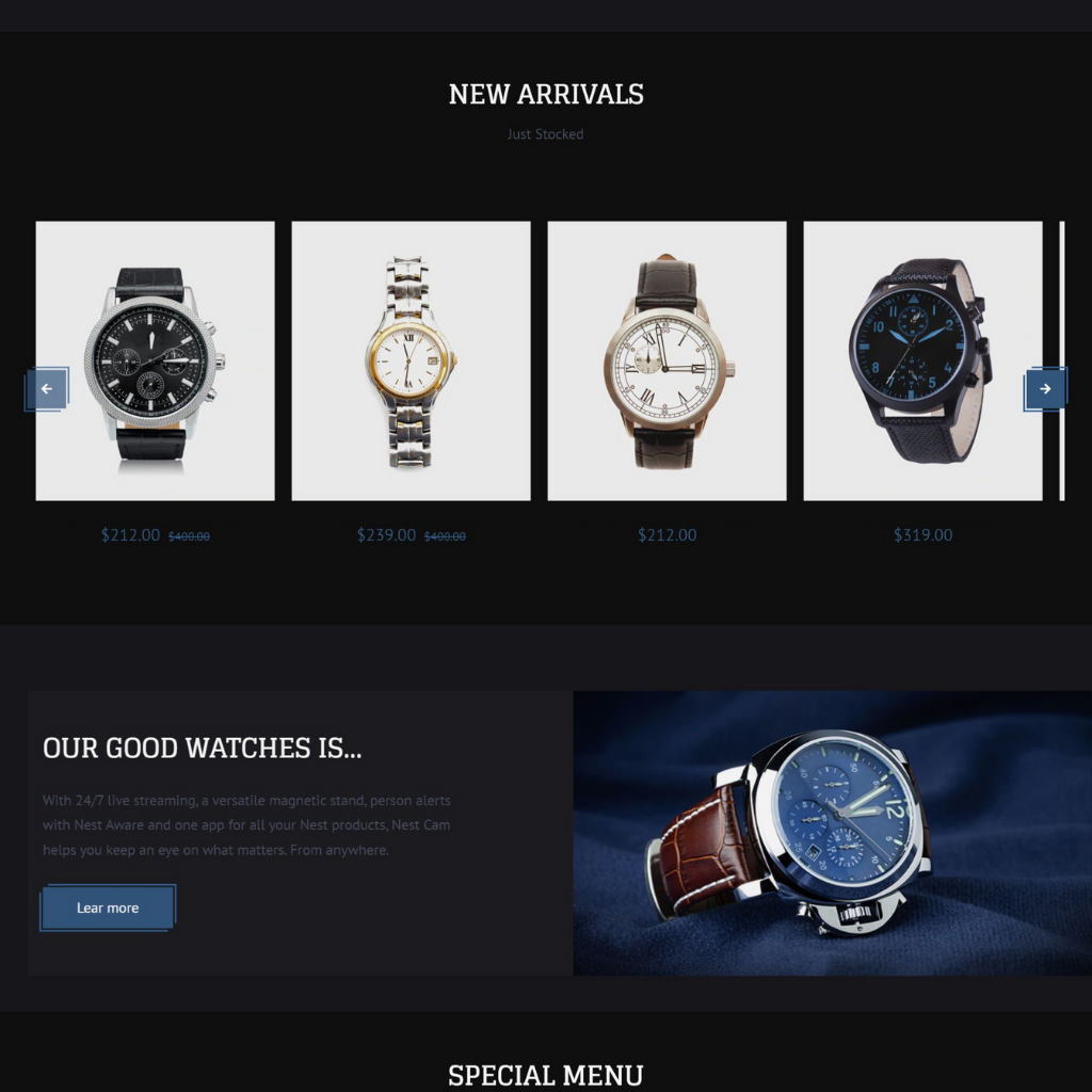 Watches Shopify Shopping Website