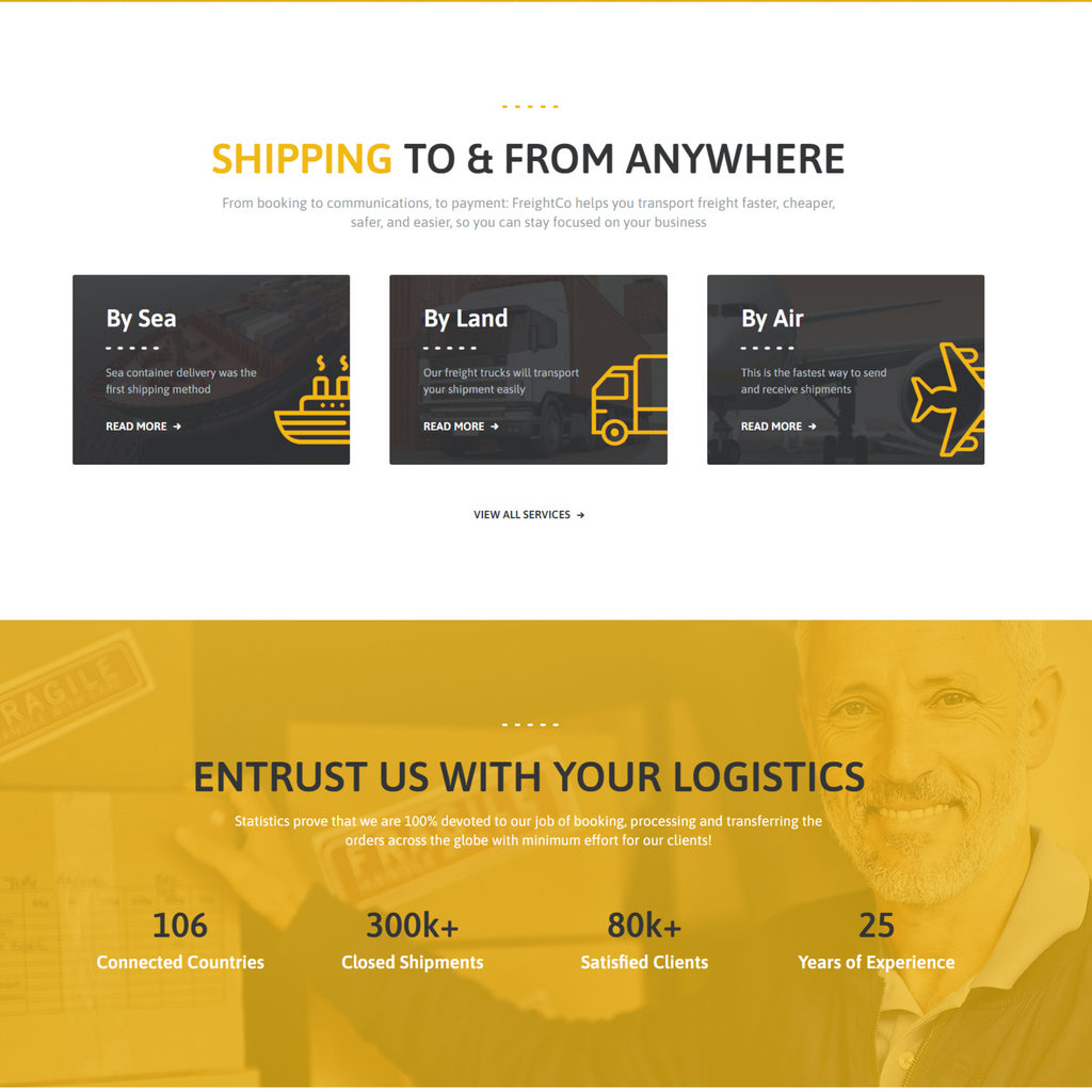 Contemporary Trucking Agency WordPress Responsive Website