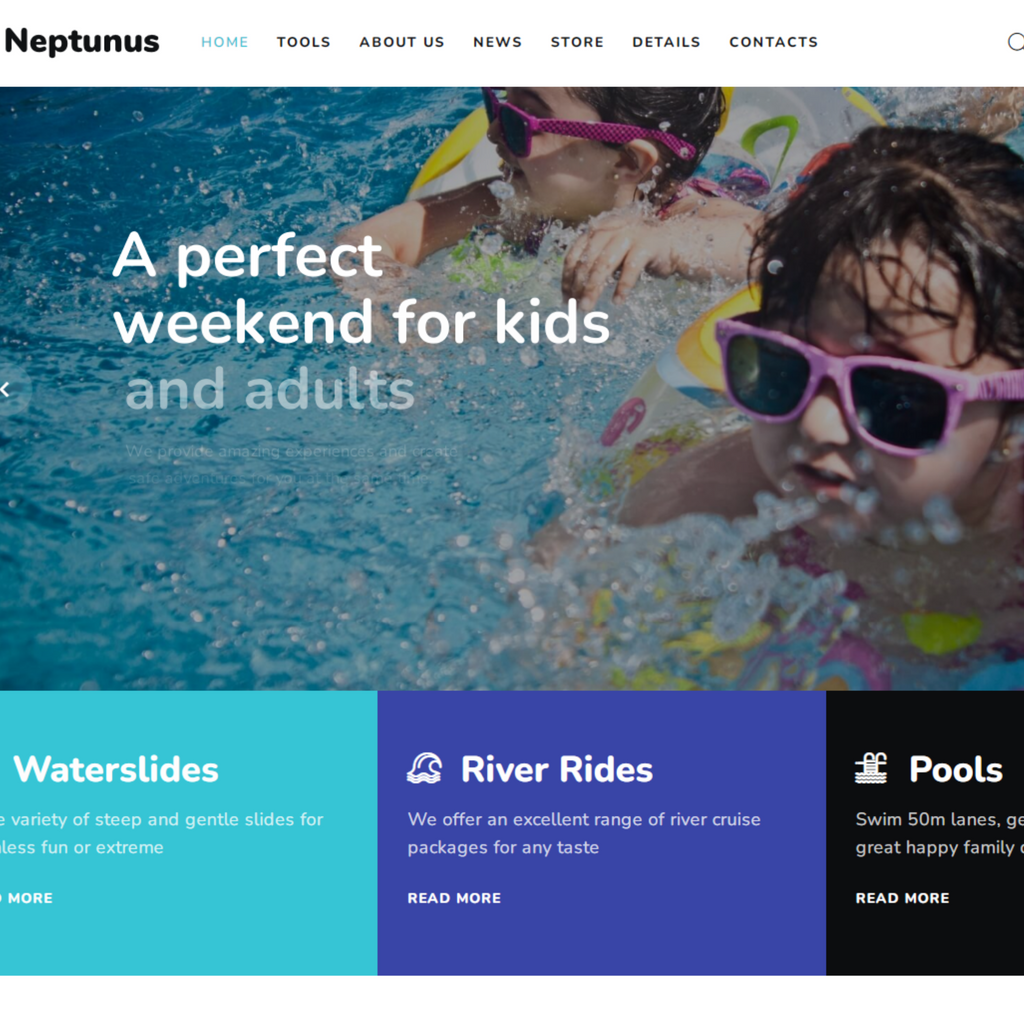 Water Park for Kids &  Adults WordPress Responsive Website
