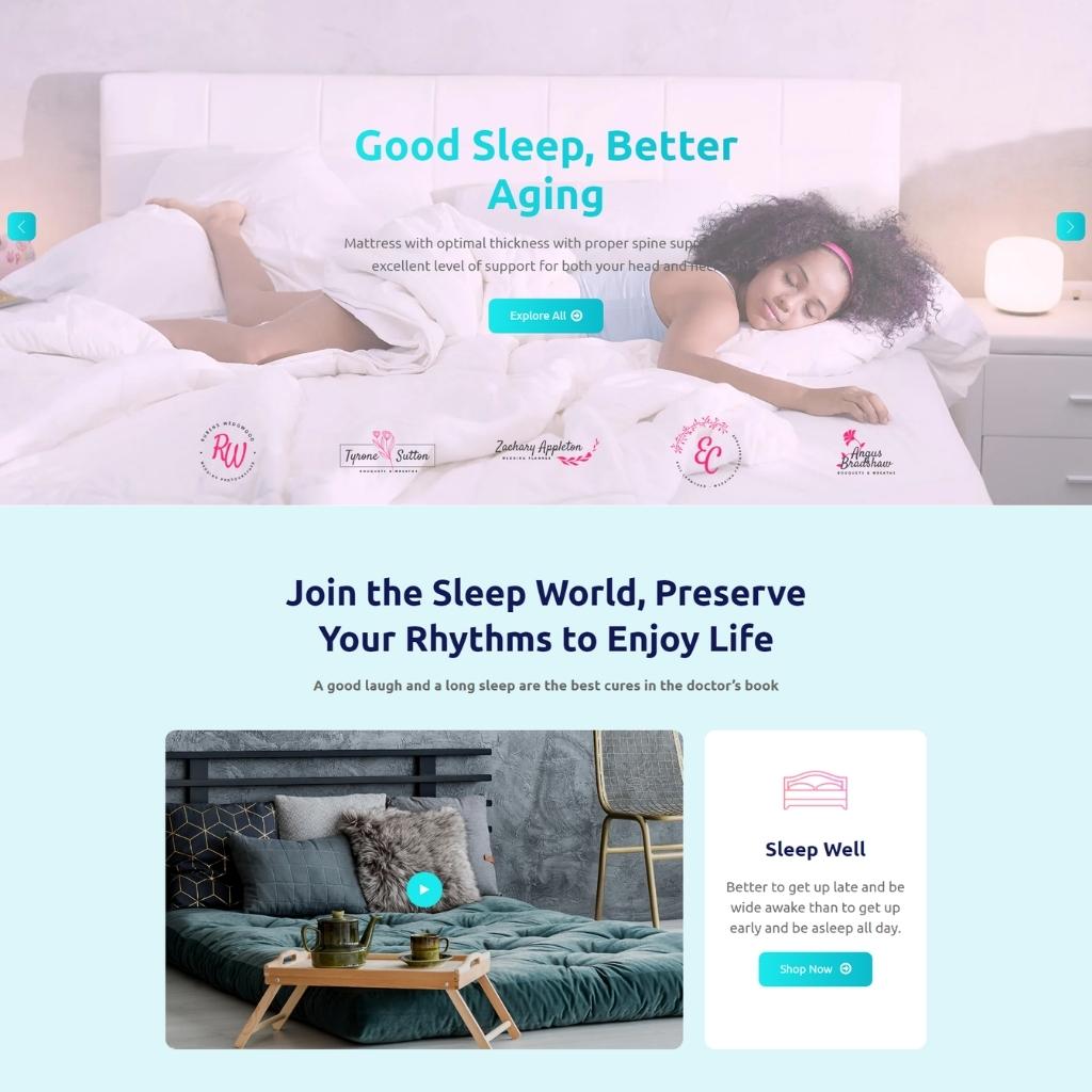 Bed and Pillow Store Shopify Shopping Website