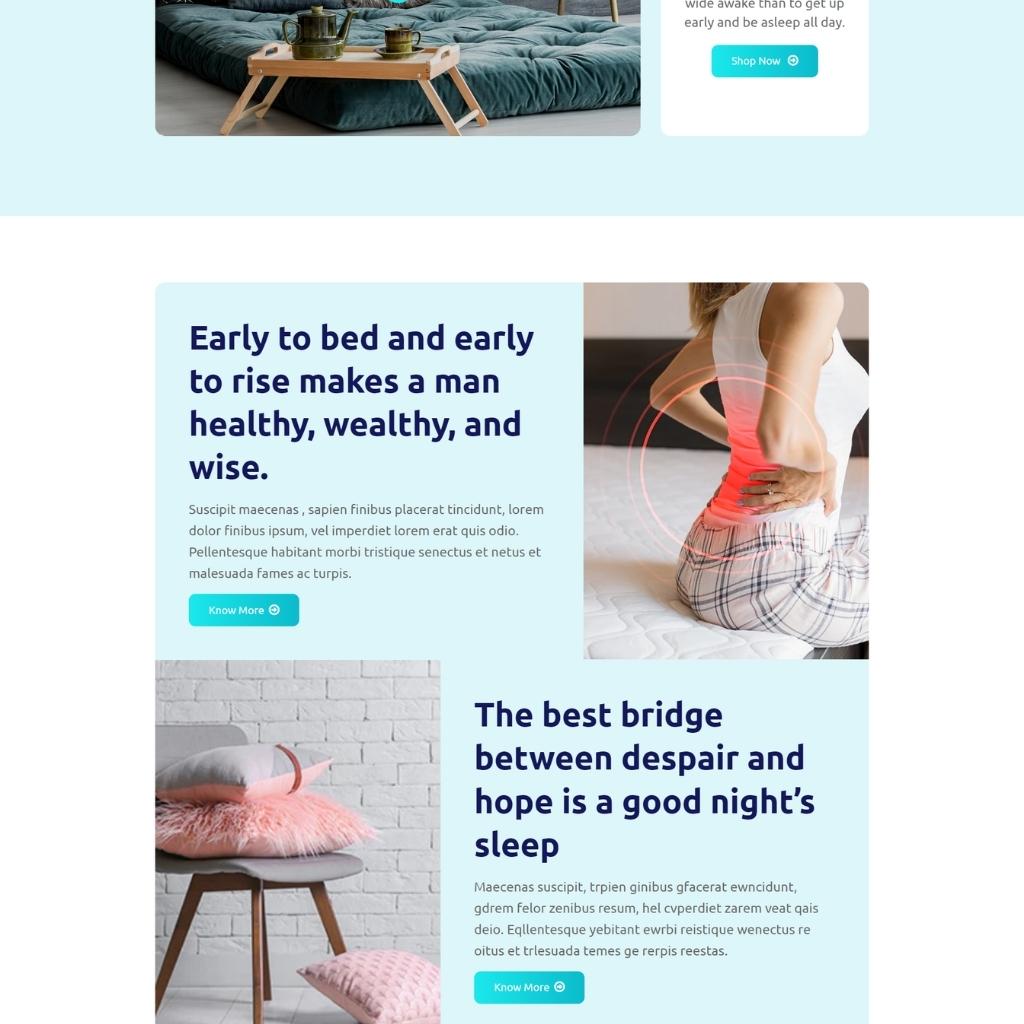Bed and Pillow Store Shopify Shopping Website
