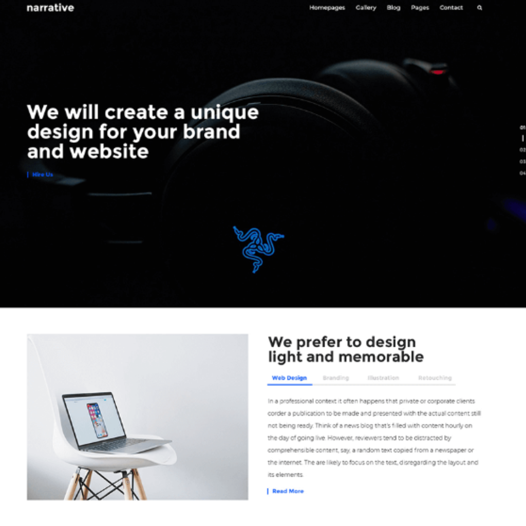 Narrative Creative Portfolio WordPress Responsive Website