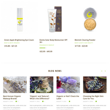 Organic Beauty Store & Natural Cosmetics WordPress Responsive Website