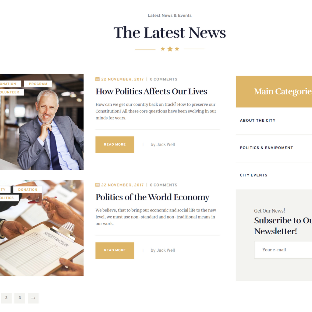 Trendy Political WordPress Responsive Website