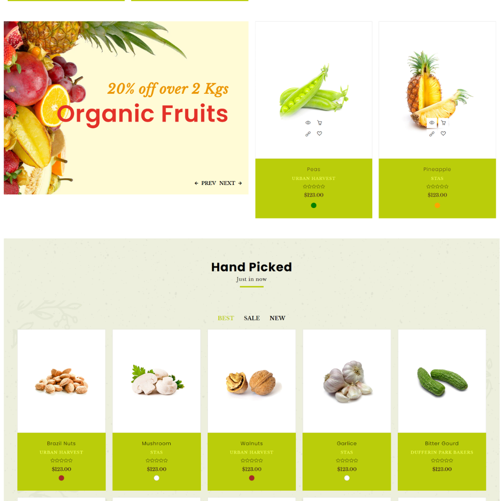 Organics Store Shopify Shopping Website