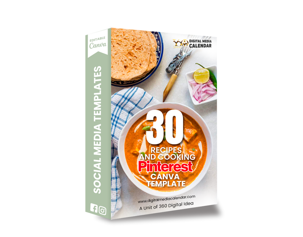30 Ultimate Recipes and Cooking Pinterest Canva Template