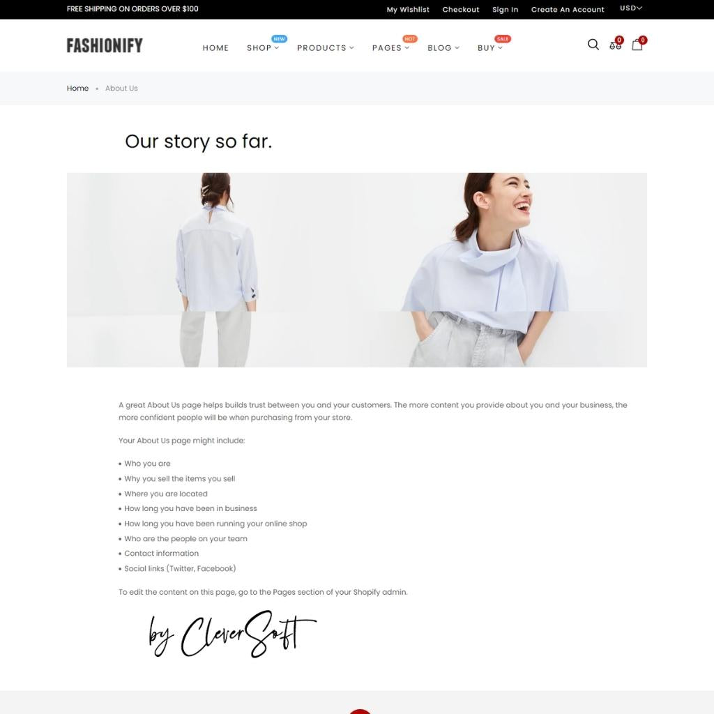 Fashion Store Shopify Shopping Website