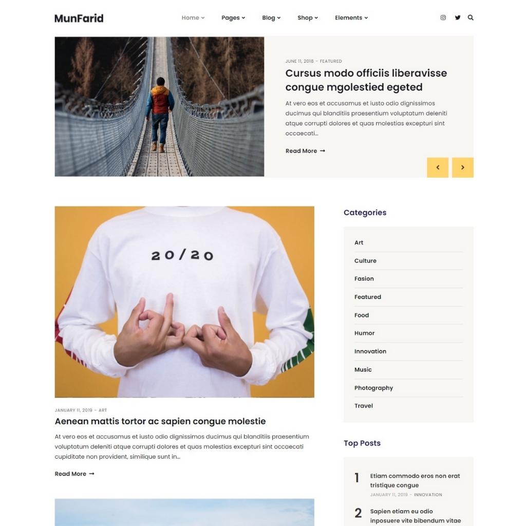 Blog & Shop WordPress  Website