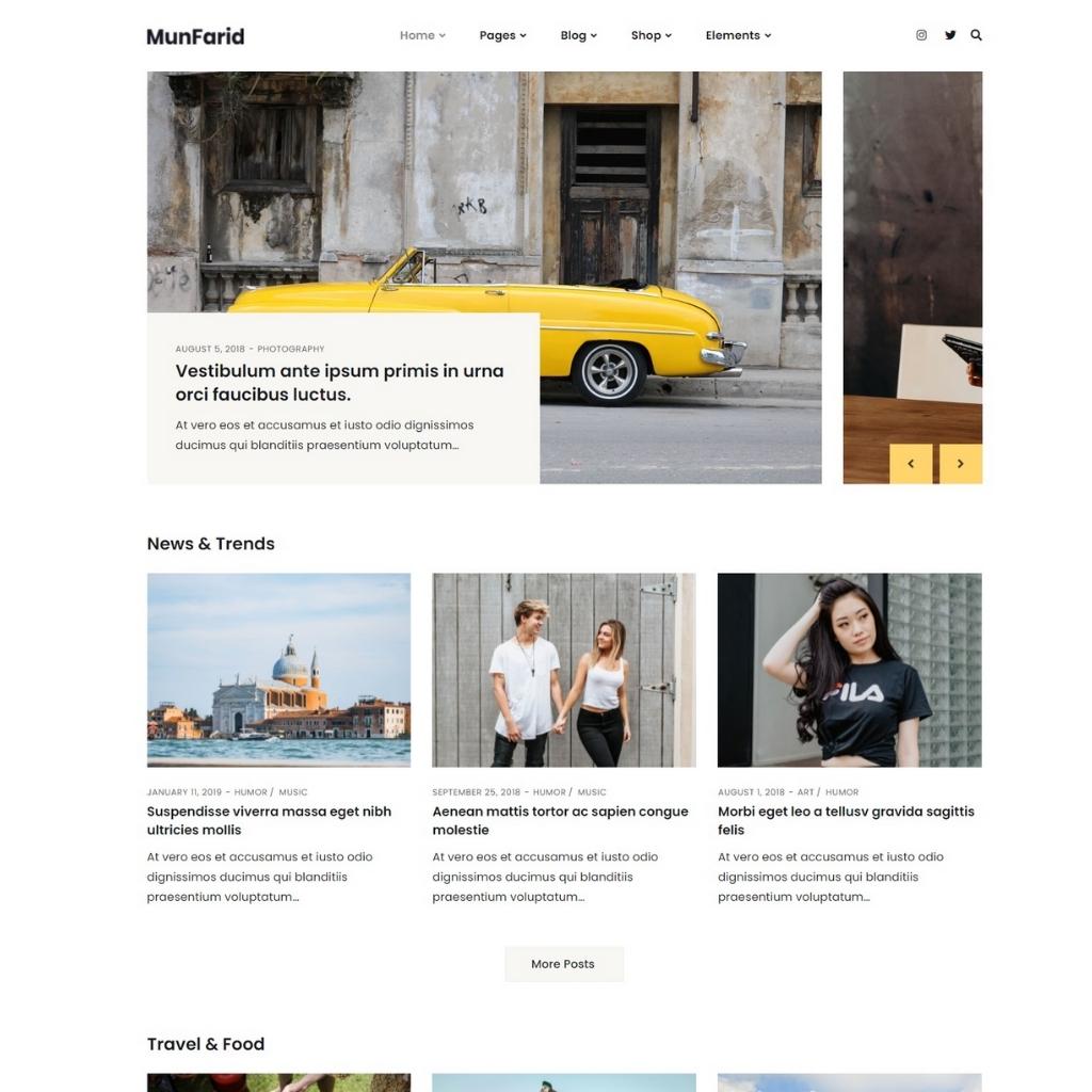 Blog & Shop WordPress  Website