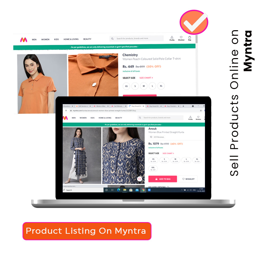 Product Listing on Myntra