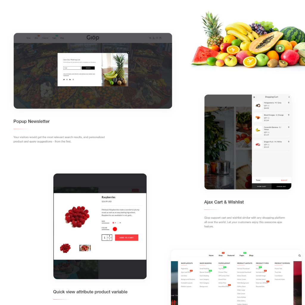 Organic Food/Fruit/Vegetables E-Commerce Shopify website