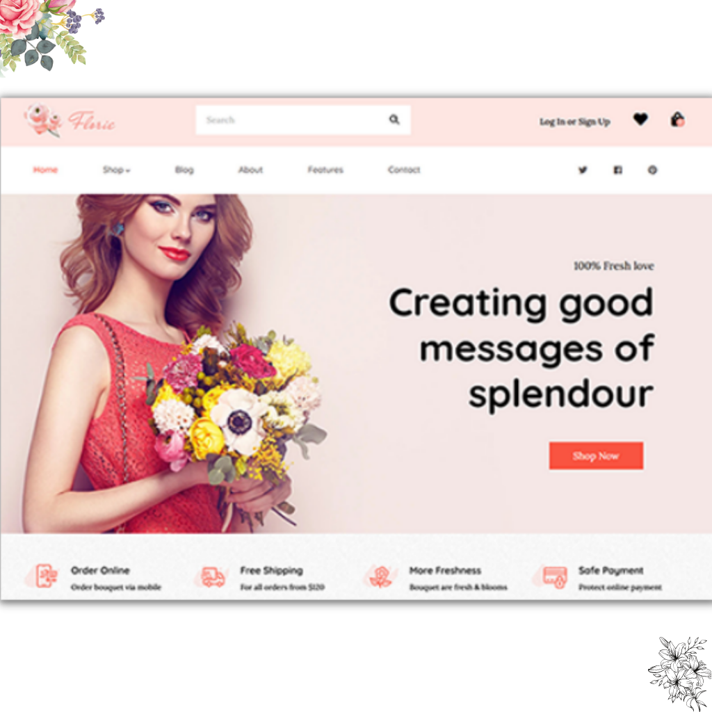 Flower Shop Shopify Website Shopify Shopping Website