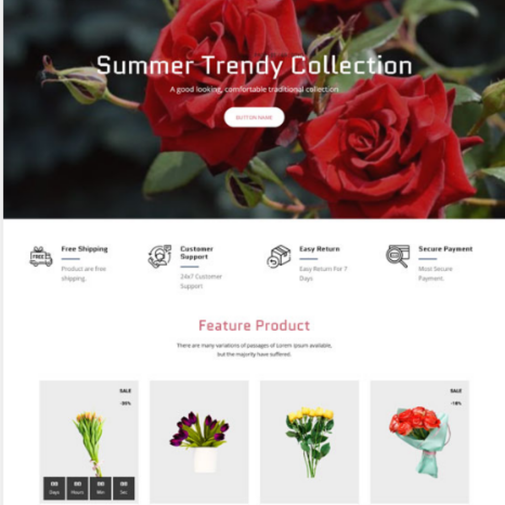 Flower Store Shopify Shopping Website