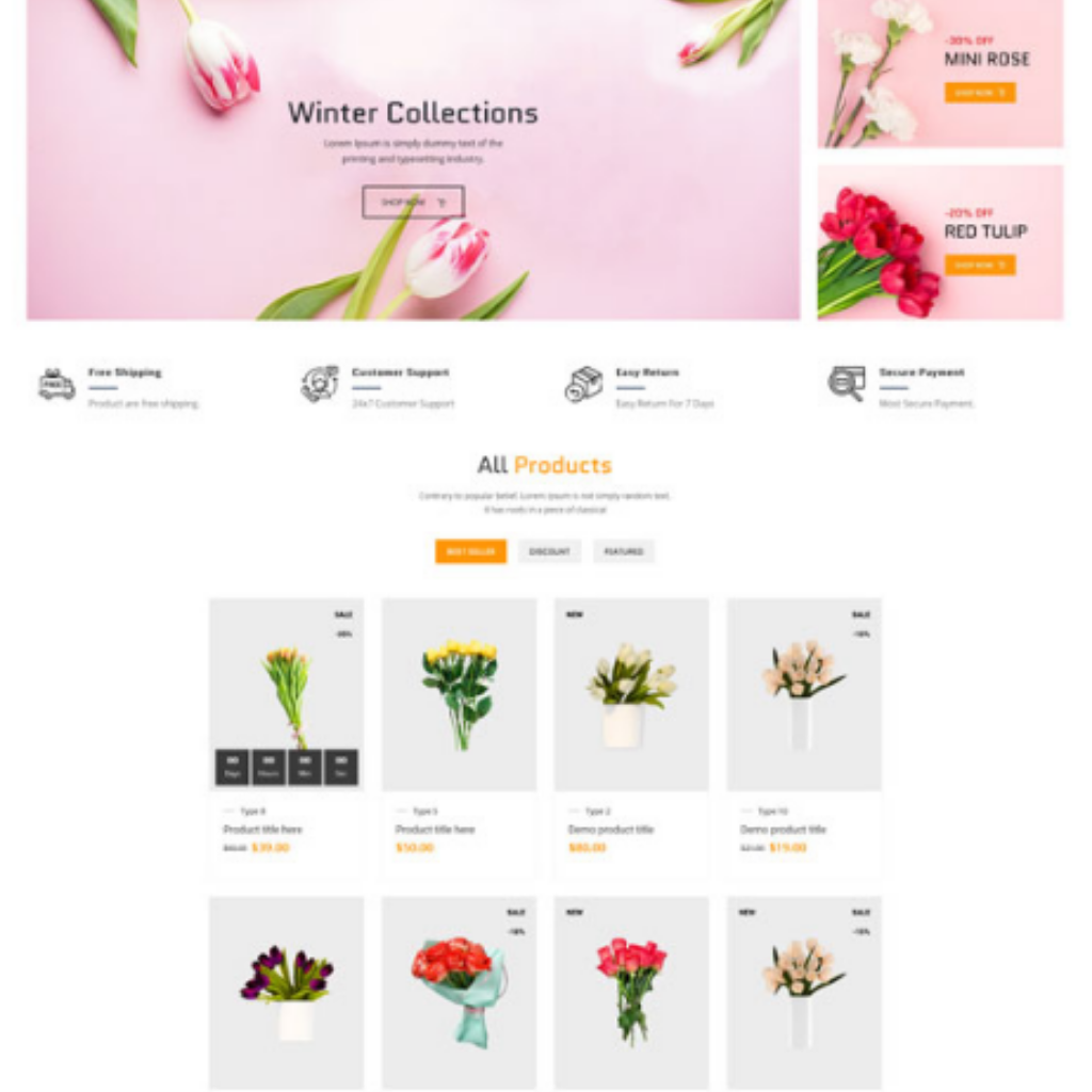 Flower Store Shopify Shopping Website