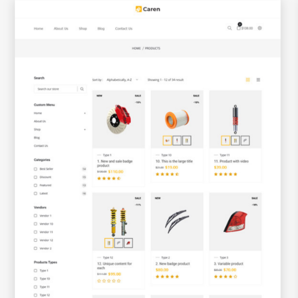 Auto Parts, Car Accessories Shopify Shopping Website