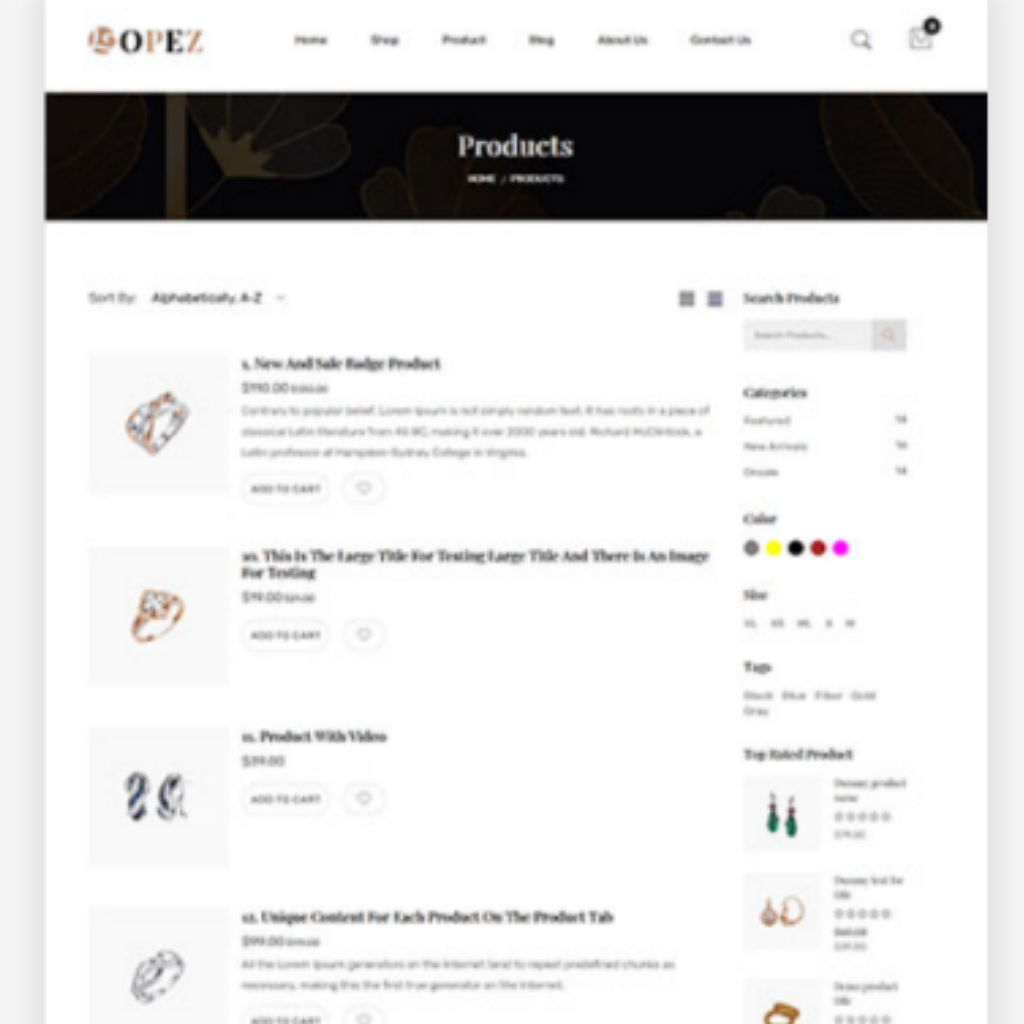 Jewelry Shopify  Website