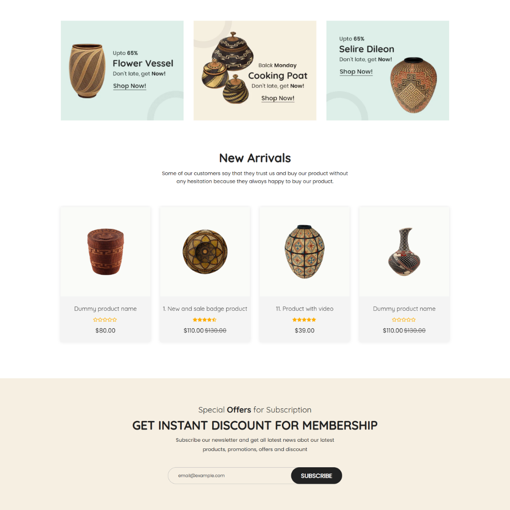 Handmade Shop Shopify Website