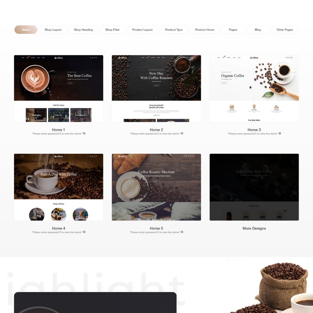 Coffee Shops and Cafés Responsive Shopify Website