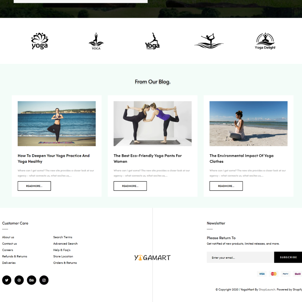 Yoga Clothing & Fitness Equipment Shopify Website