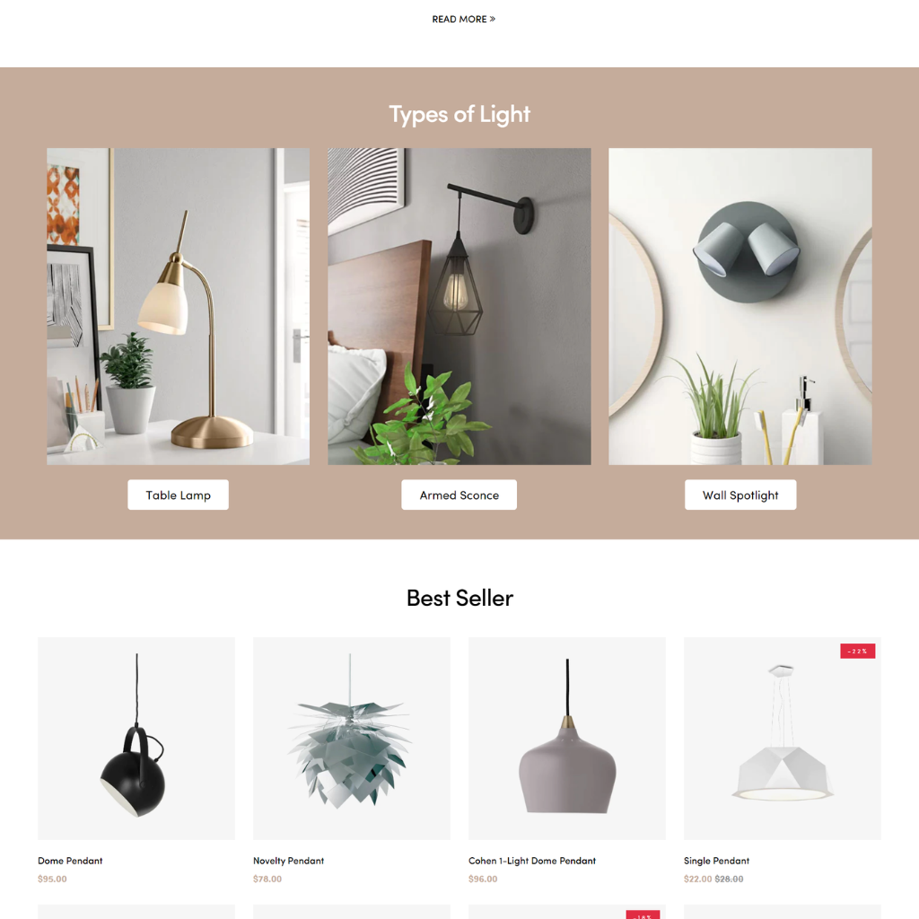 Interior Decor and Lights Responsive Shopify Website