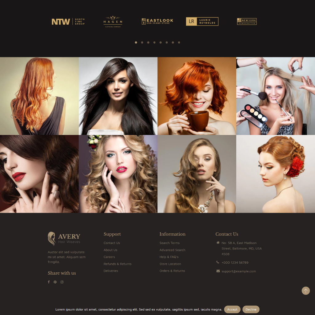Hair Wig Shopify Shopping Website
