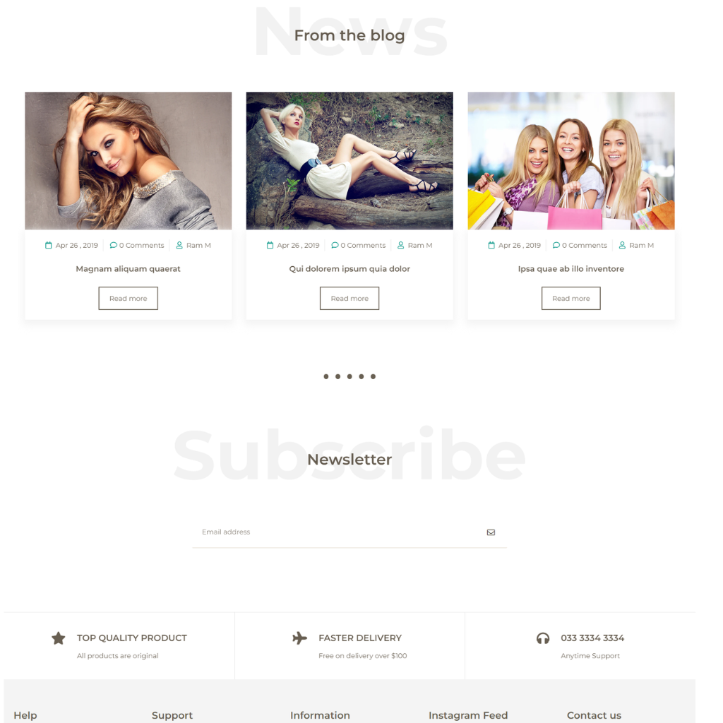 Lady Fashion Collection Shopify Shopping Website
