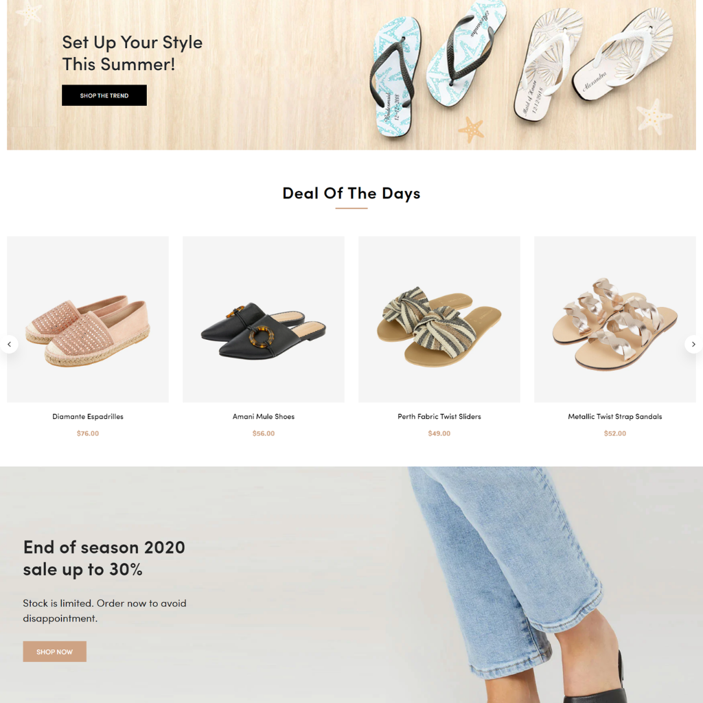 Sandals And Footwear Shoes Responsive Shopify Shopping Website