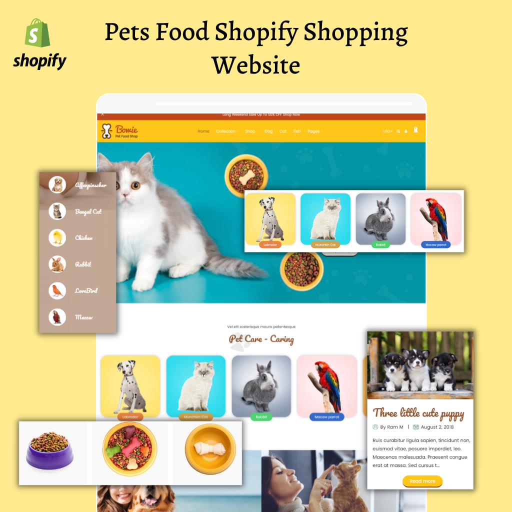 Pets Food Shopify Shopping Website