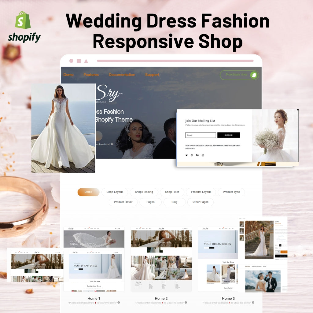 Wedding Dress Fashion Responsive Shop Shopify Shopping Website