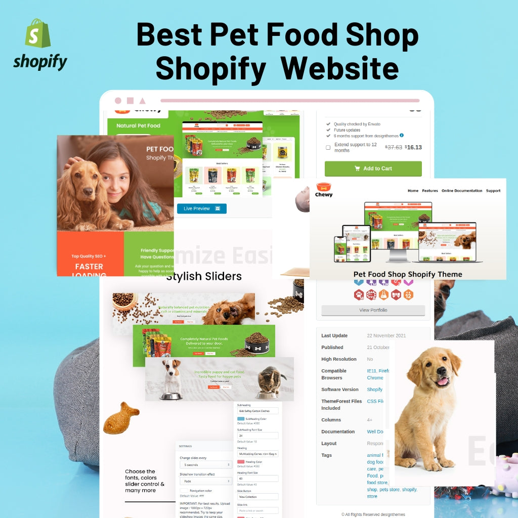 Best Pet Food Shop Shopify Shopping Website